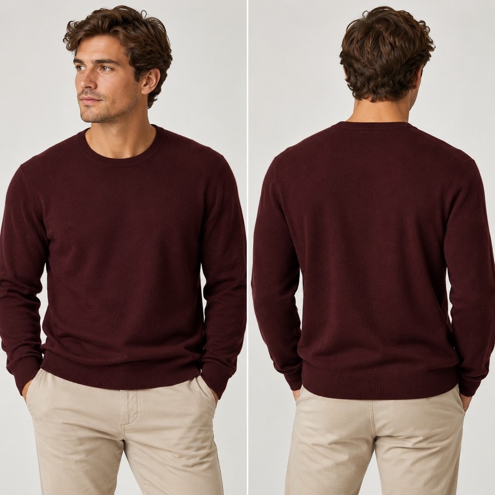 Theory Medin C 100% Cashmere Maroon Sweater Crewneck Pullover READ Mens XL